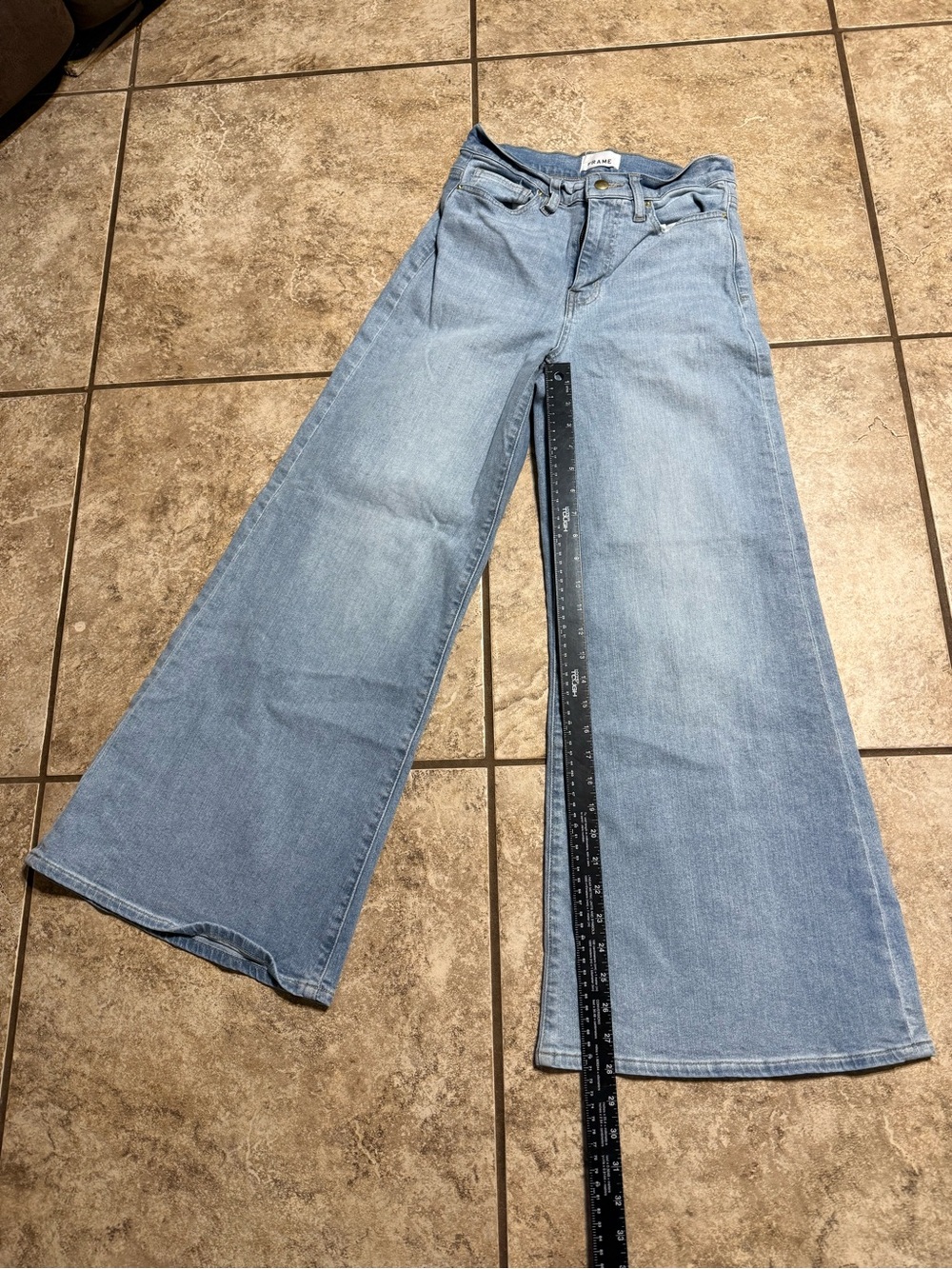 Frame Denim Light Wash Wide-Leg Jeans